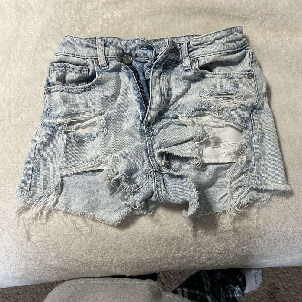 Distressed Denim Shorts